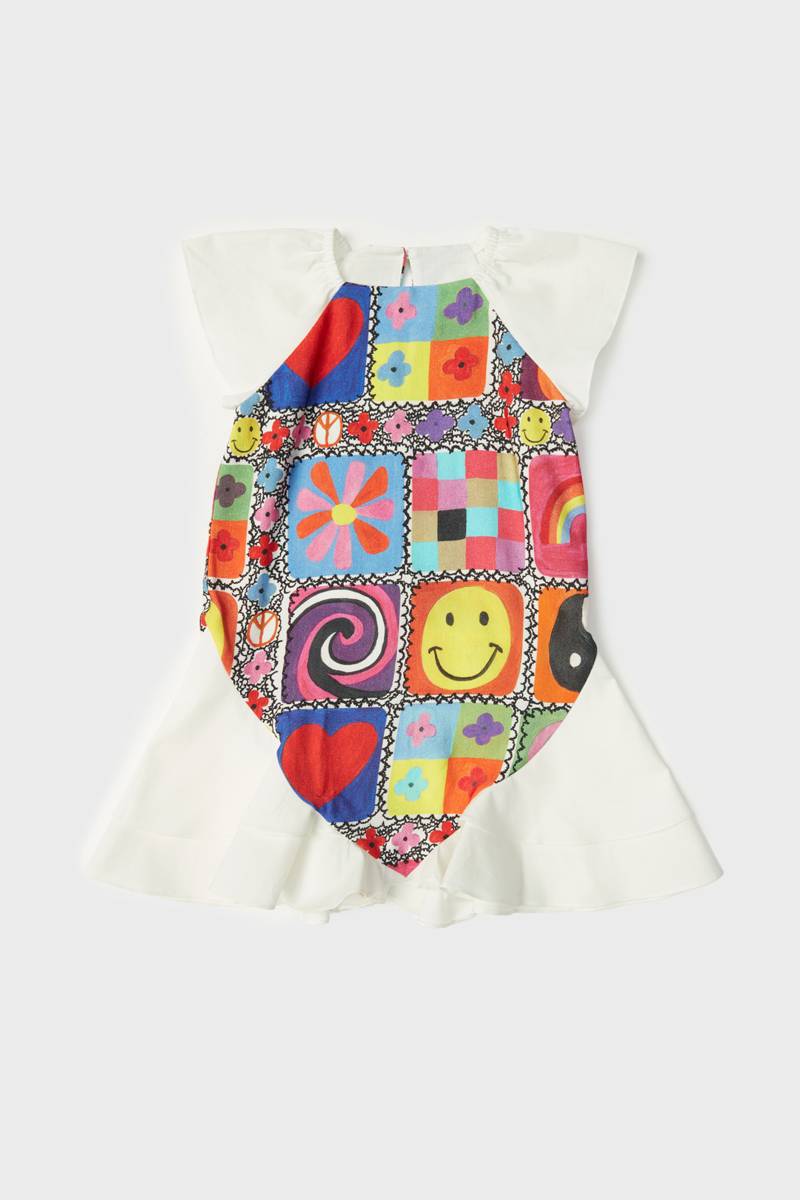 DSB0264_COTTON_EMOJI_PATTERNED_HALF_SLEEVE_FRILLED_SKIRT_BABY_GIRL_DRESS-min