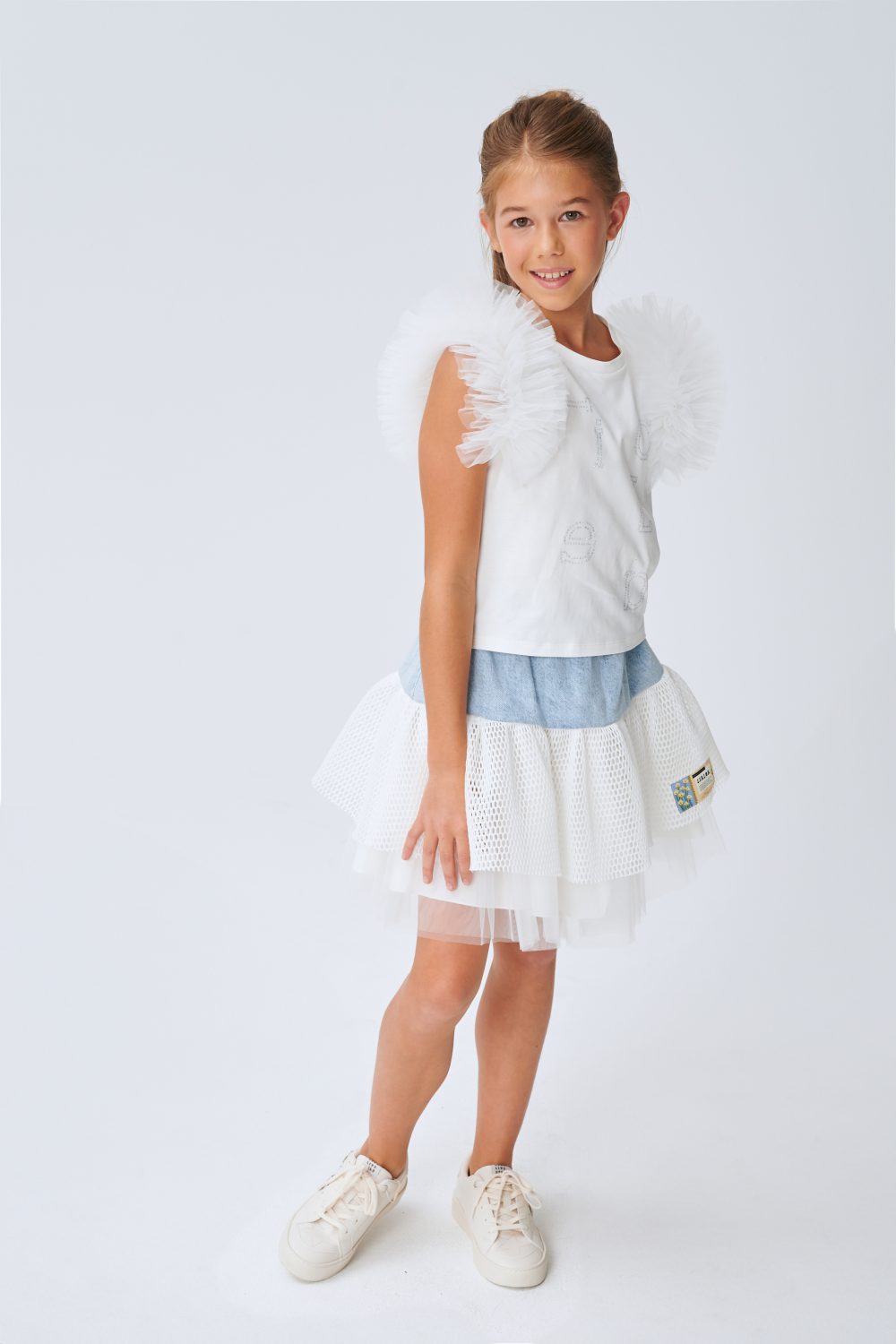 FIRFIR DETAYLI KIZ ÇOCUK KOT ETEK