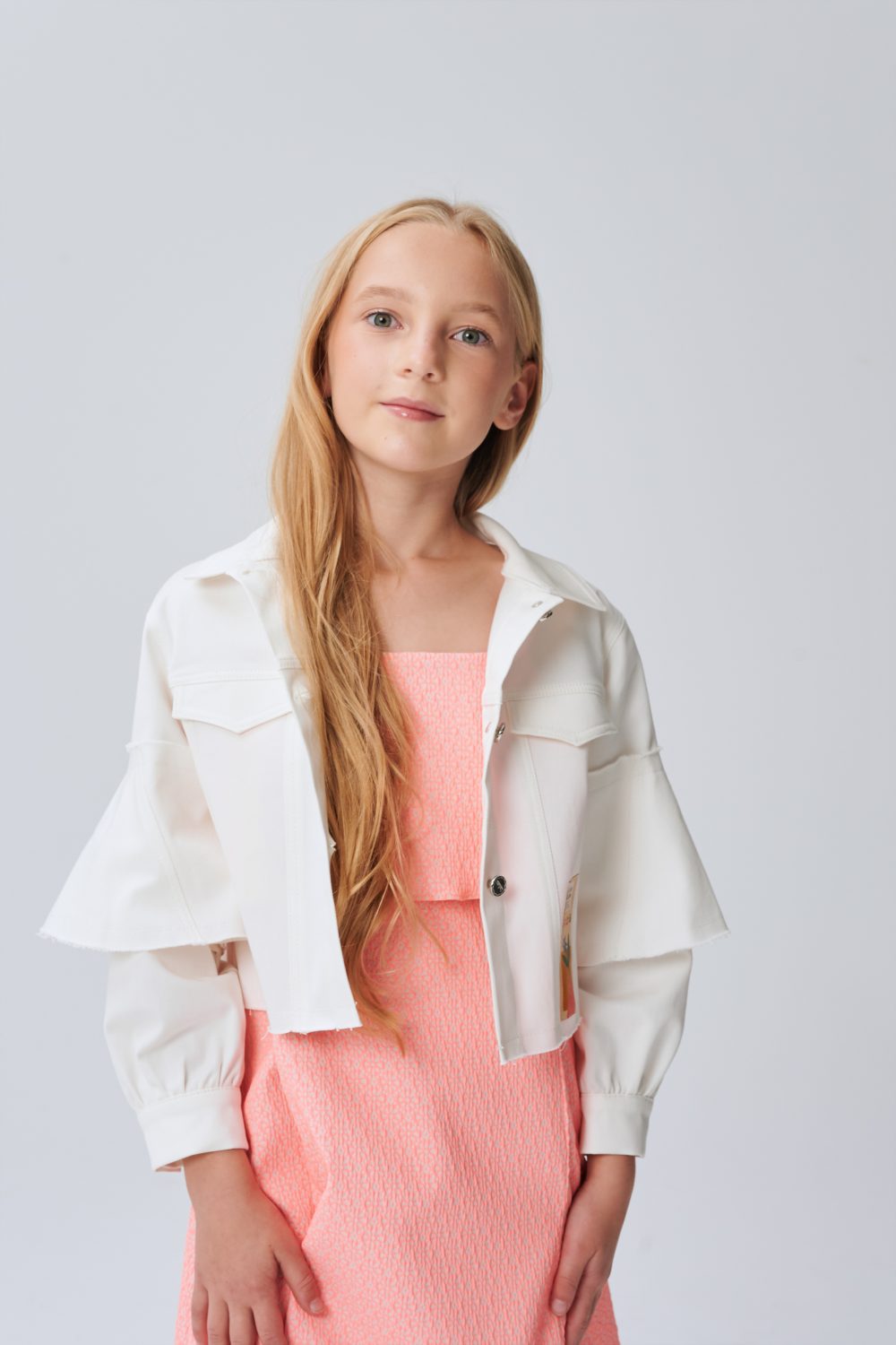 BEYAZ KOT KIZ ÇOCUK CEKET